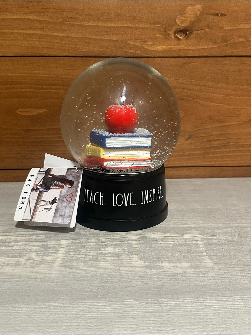 Rae Dunn Teacher Snow Globe - 'Teach. Love. Inspire.'